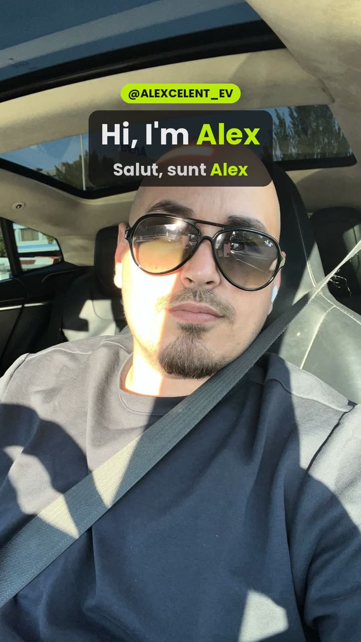 Alex in the driver seat of a car